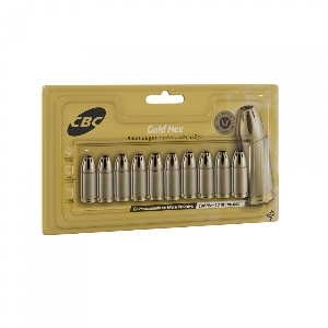 MUNICAO CBC 9MM LUGER +P+ EXPO 115GR GOLD HEX C/10