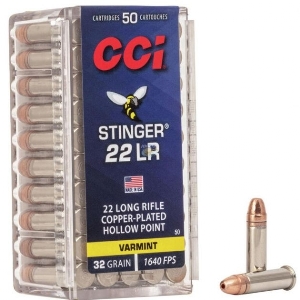 MUNICAO CCI 22LR STINGER HP AMMO 32 GRAINS C/50