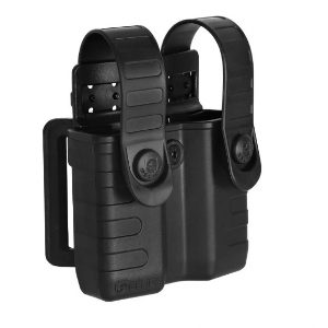 PORTA CARREGADOR DUPLO TAB LOCK PRETO
